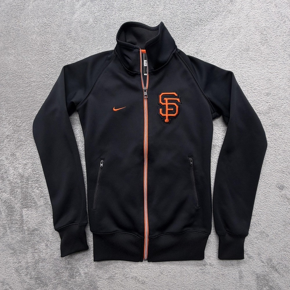 San Francisco‎ Giants Jacket Mens XS Black MLB Baseball Full Zip Track Nike